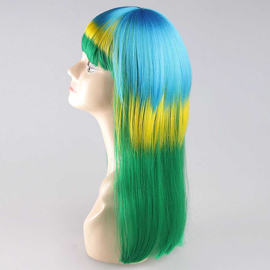 flagwigs, football wigs, fan wigs, afro wigs, mullet wigs, bob wigs, euro wigs,  premier league wigs,Brazil Long Wig