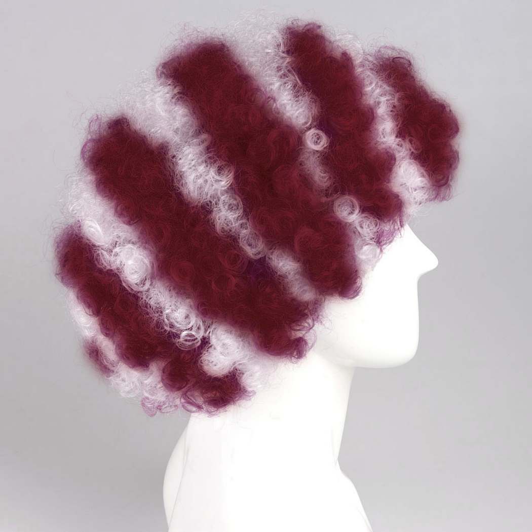 flagwigs, football wigs, fan wigs, afro wigs, mullet wigs, bob wigs, euro wigs,  premier league wigs,Aston Villa Afro Wig