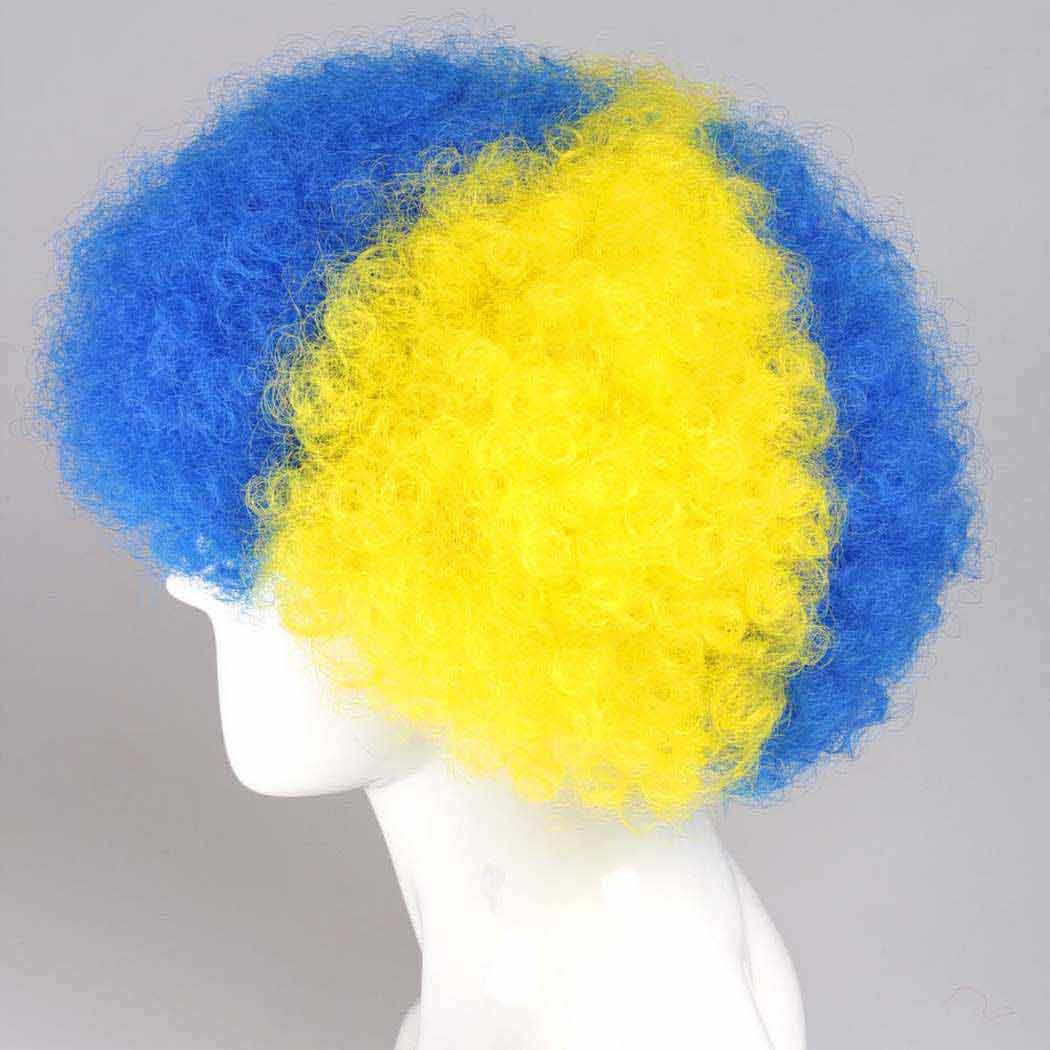 flagwigs, football wigs, fan wigs, afro wigs, mullet wigs, bob wigs, euro wigs,  premier league wigs,Chelsea Afro Wig