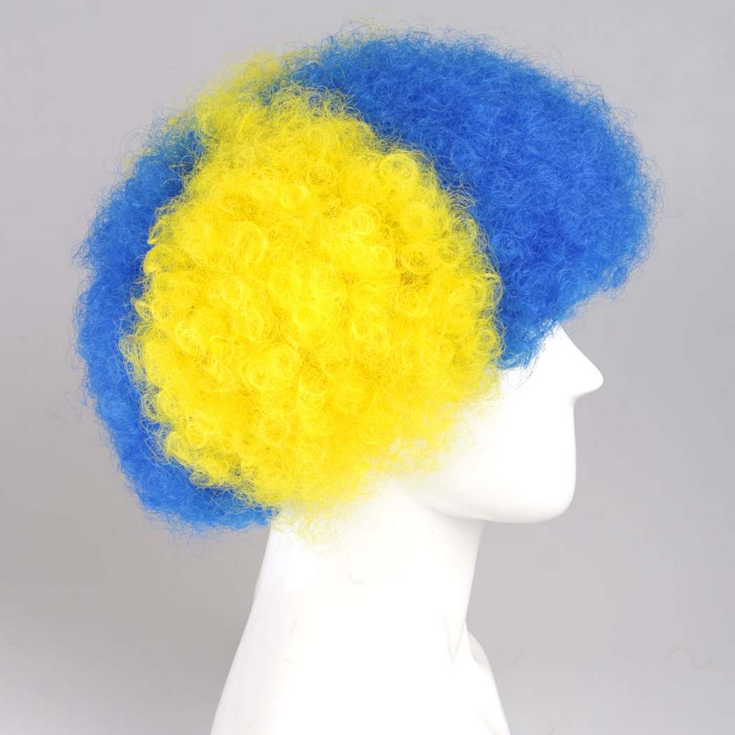 flagwigs, football wigs, fan wigs, afro wigs, mullet wigs, bob wigs, euro wigs,  premier league wigs,Chelsea Afro Wig