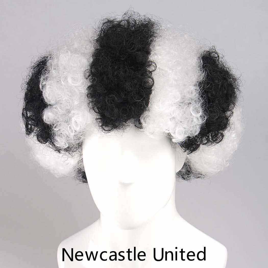 flagwigs, football wigs, fan wigs, afro wigs, mullet wigs, bob wigs, euro wigs,  premier league wigs,Newcastle United Afro Wig
