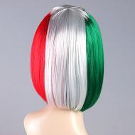 flagwigs, football wigs, fan wigs, afro wigs, mullet wigs, bob wigs, euro wigs,  premier league wigs,Italy Bob Wig 