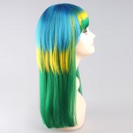 flagwigs, football wigs, fan wigs, afro wigs, mullet wigs, bob wigs, euro wigs,  premier league wigs,Brazil Long Wig