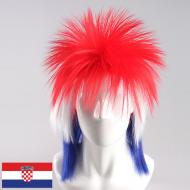 flagwigs, football wigs, fan wigs, afro wigs, mullet wigs, bob wigs, euro wigs,  premier league wigs,Croatia Mullet Wig