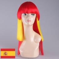 flagwigs, football wigs, fan wigs, afro wigs, mullet wigs, bob wigs, euro wigs,  premier league wigs,Spain Long Wig 