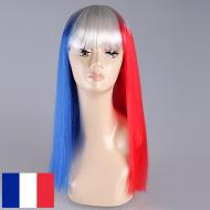 flagwigs, football wigs, fan wigs, afro wigs, mullet wigs, bob wigs, euro wigs,  premier league wigs,France Long Wig 