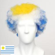flagwigs, football wigs, fan wigs, afro wigs, mullet wigs, bob wigs, euro wigs,  premier league wigs,Uruguay Afro Wig 