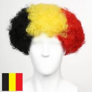 flagwigs, football wigs, fan wigs, afro wigs, mullet wigs, bob wigs, euro wigs,  premier league wigs,Belgium Afro Wig 