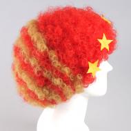 flagwigs, football wigs, fan wigs, afro wigs, mullet wigs, bob wigs, euro wigs,  premier league wigs,Liverpool Afro Wig