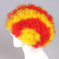 flagwigs, football wigs, fan wigs, afro wigs, mullet wigs, bob wigs, euro wigs,  premier league wigs,Spain BARCELONA Catalonian flag Wig Afro